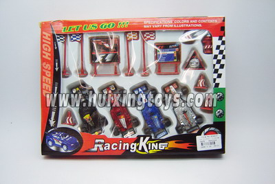 SLIDE F1 RACING CAR（4 PCS）W/SIGNPOST