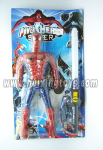 SPIDER MAN W/LIGHT & SOUND +ELECTRIC  LIGHT STICK W/BATTERY