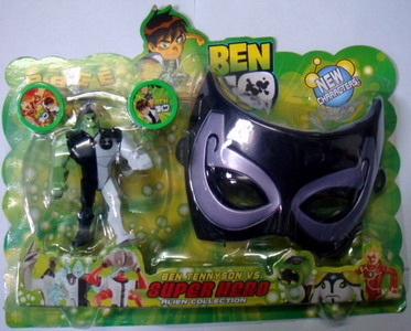 BEN HERO W/LIGHT &FLYING DISK GUN &MASK
