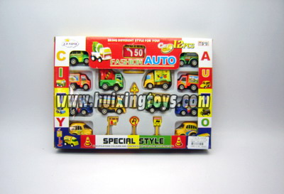 PULL BACK CAR(12 PCS) W/SIGNPOST